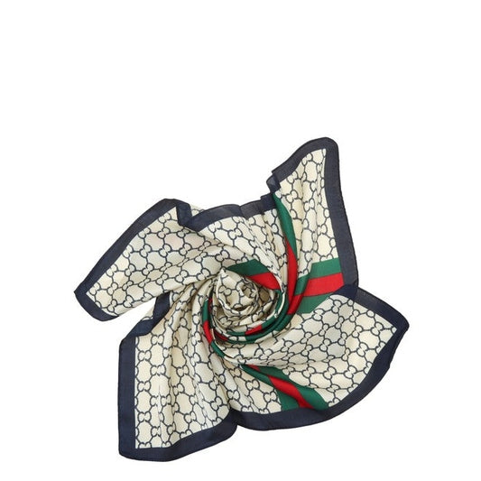 Green & Red Stripe Accent Square Scarf