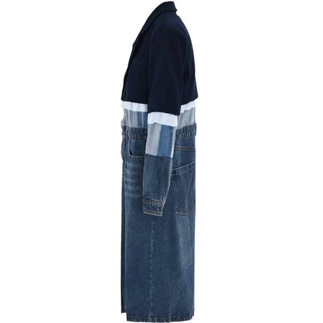 Denim Mixed-Media Trench Coat – Luxe Collection - Jaunts Boutique