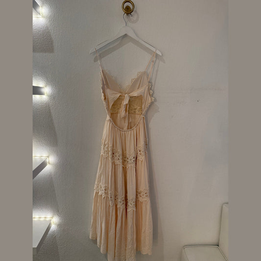 Romantic Lace & Tiered Maxi Dress in Ivory - Jaunts Boutique