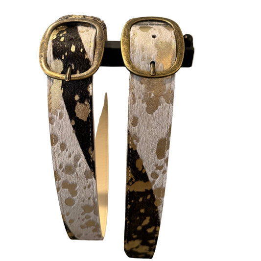 Kallyn Genuine Cowhide Leather Belt – Gold Zebra Fur - Jaunts Boutique