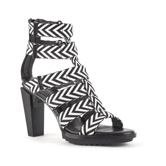 United Nude Lev Roma Gladiator Sandal in Mono Black & White - Jaunts Boutique