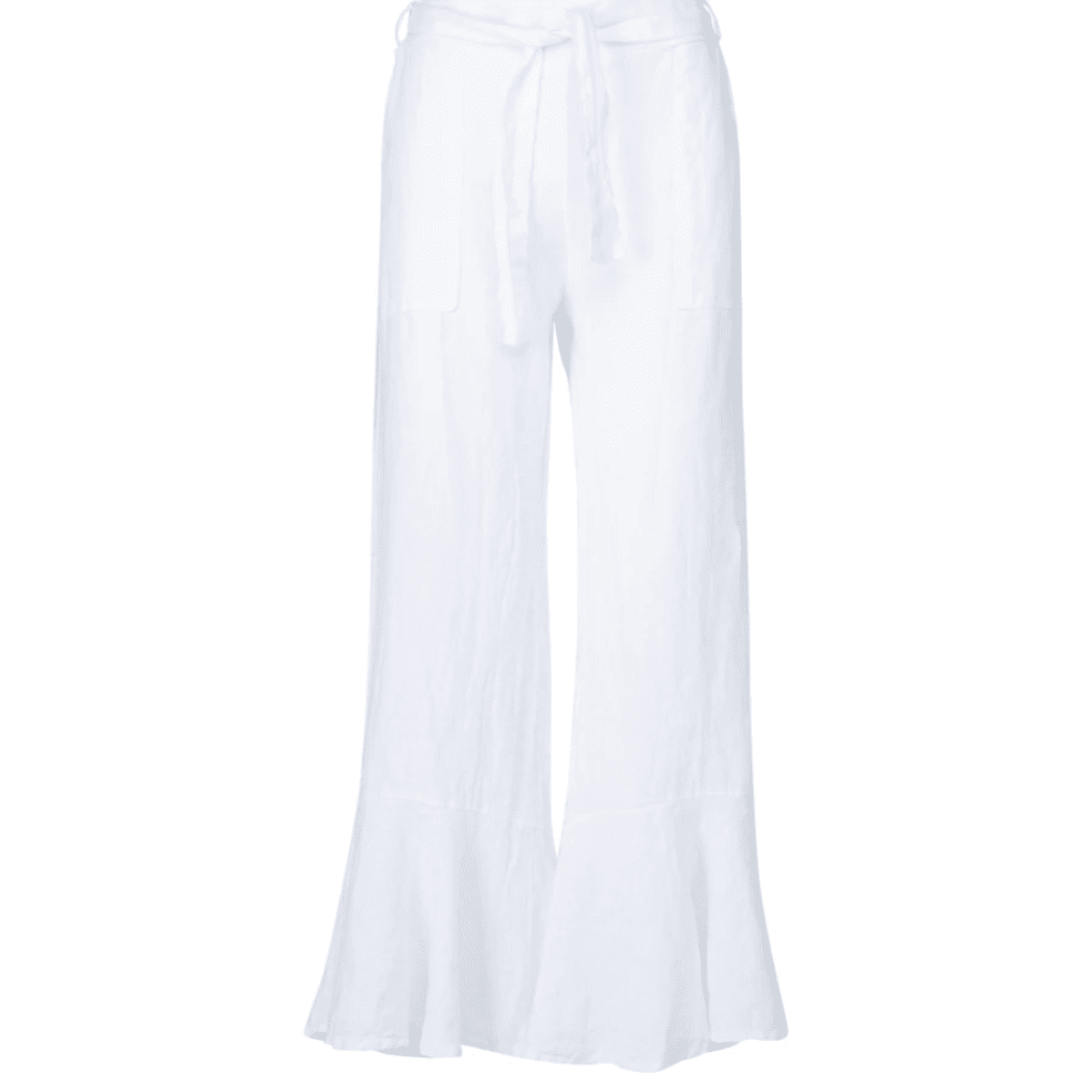 Astrid Italy Hampton Linen Pants in White - Jaunts Boutique 
