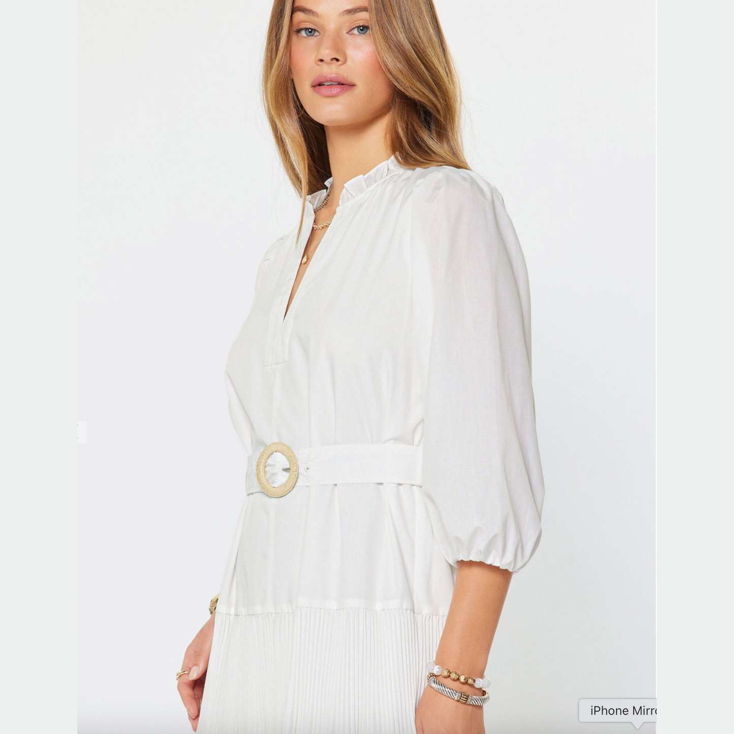 Cotton Poplin Belted Midi Dress
