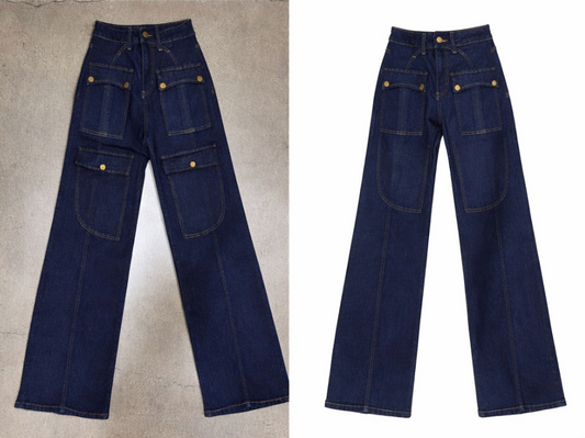 Stretch Utility Wide-Leg Denim