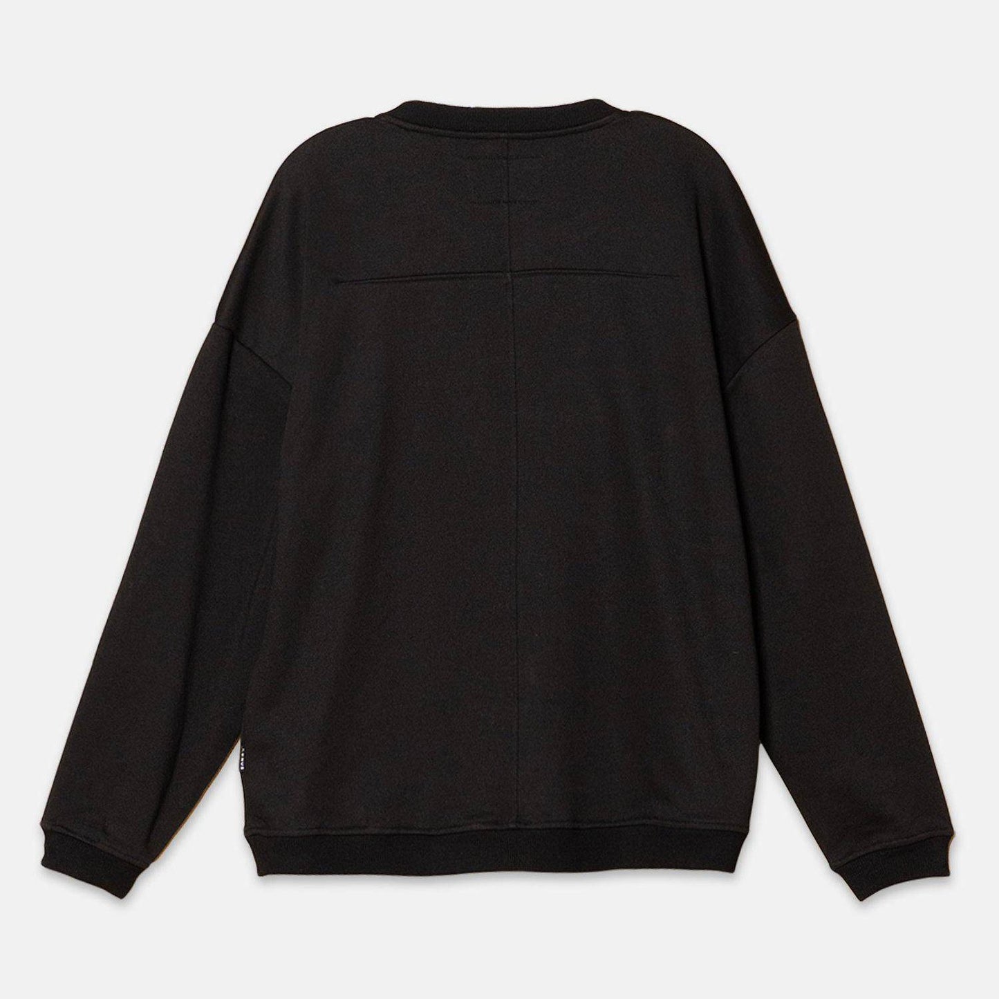 Homme Zipper Chest Pocket Sweatshirt in Black