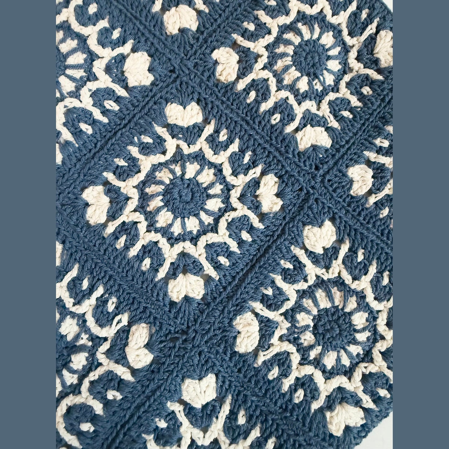 Ocean Blue Macrame Shoulder Bag