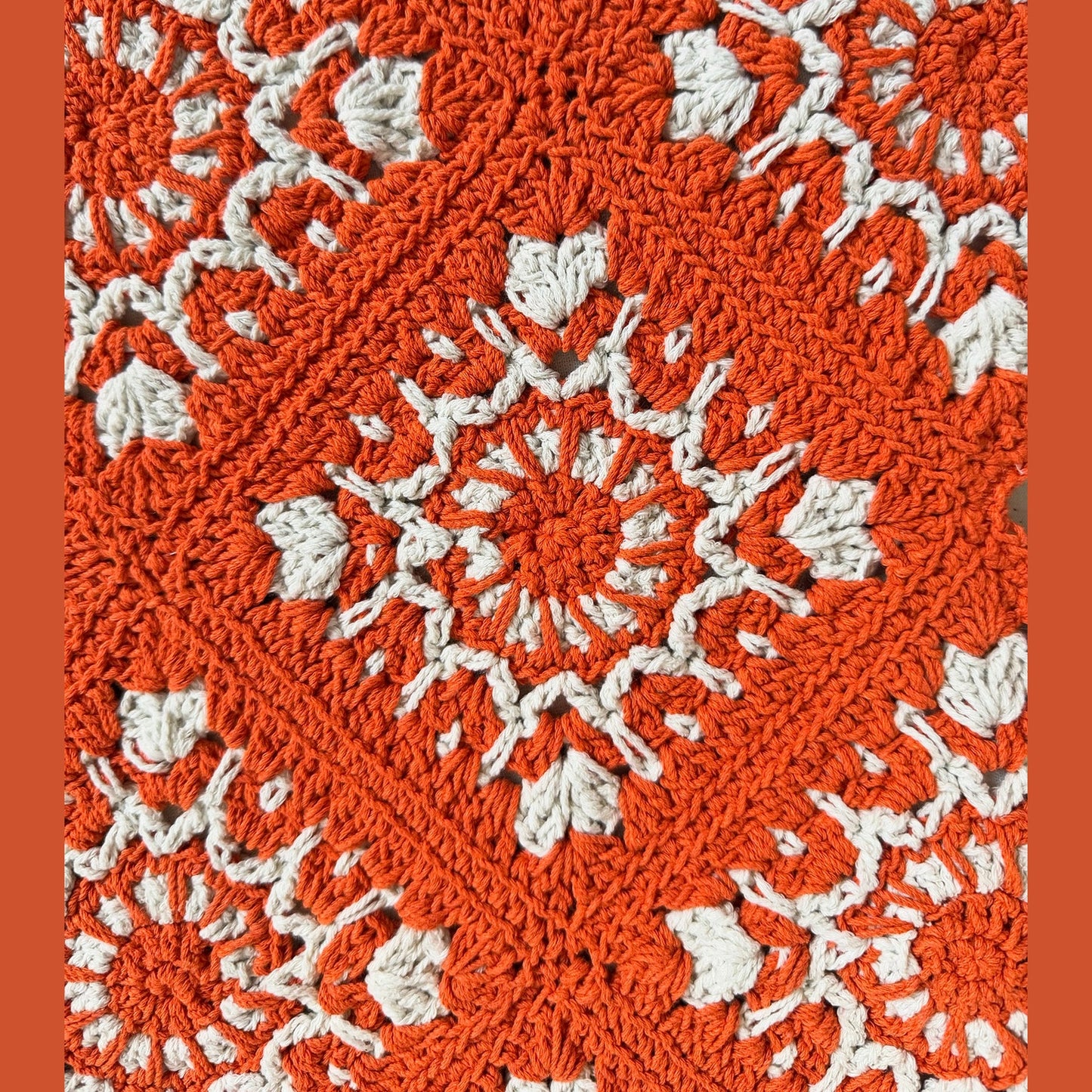Orange Macrame Shoulder Bag