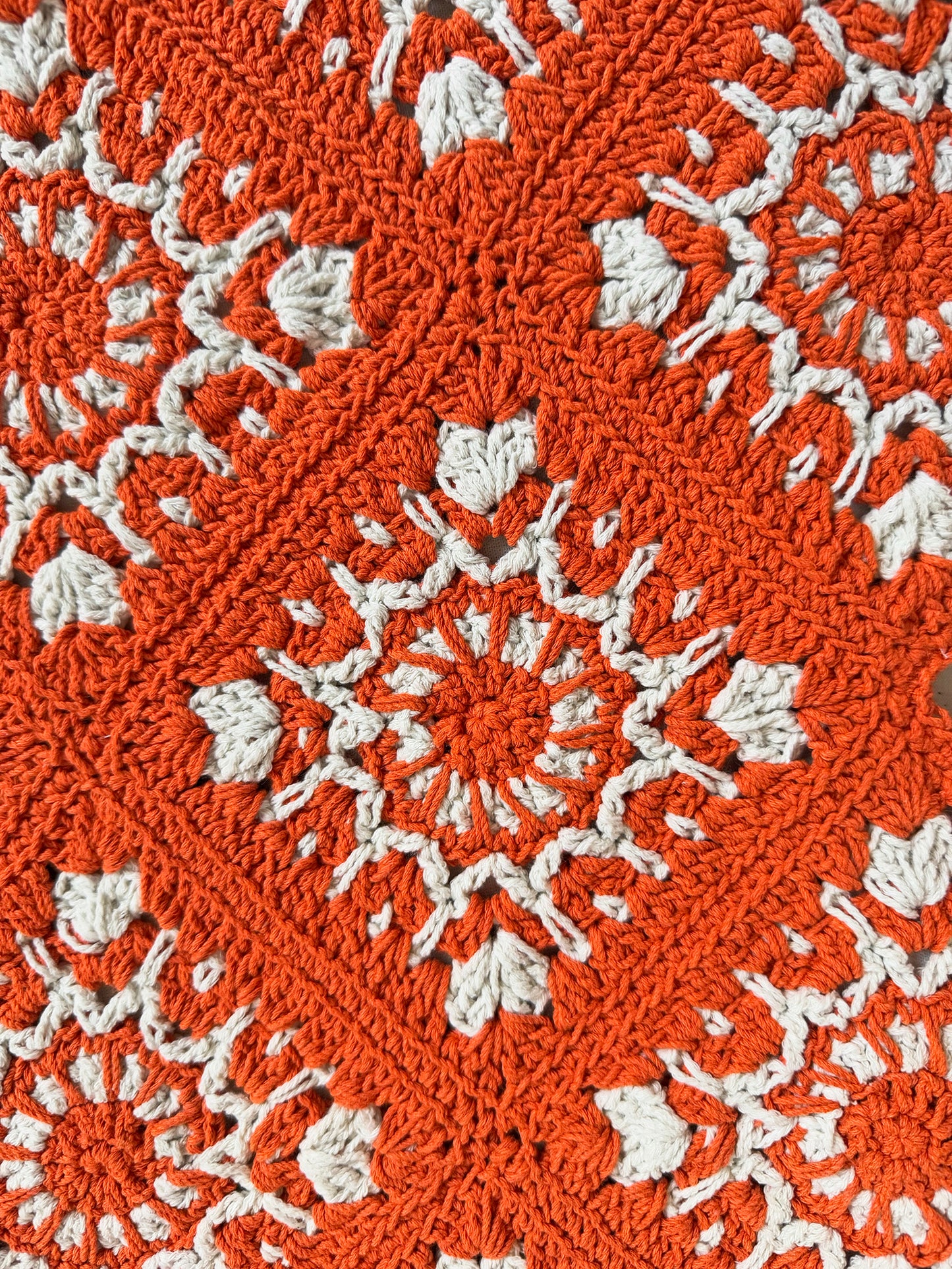 Orange Macrame Shoulder Bag