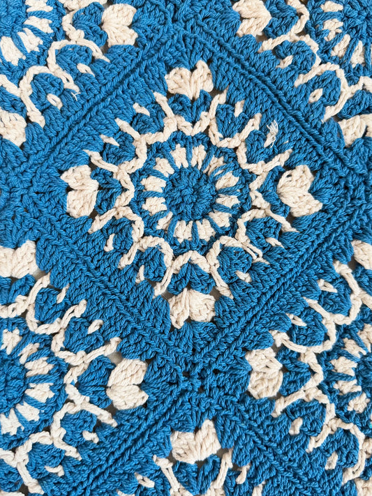 Teal Blue Macrame Shoulder Bag