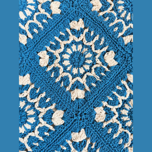 Teal Blue Macrame Shoulder Bag