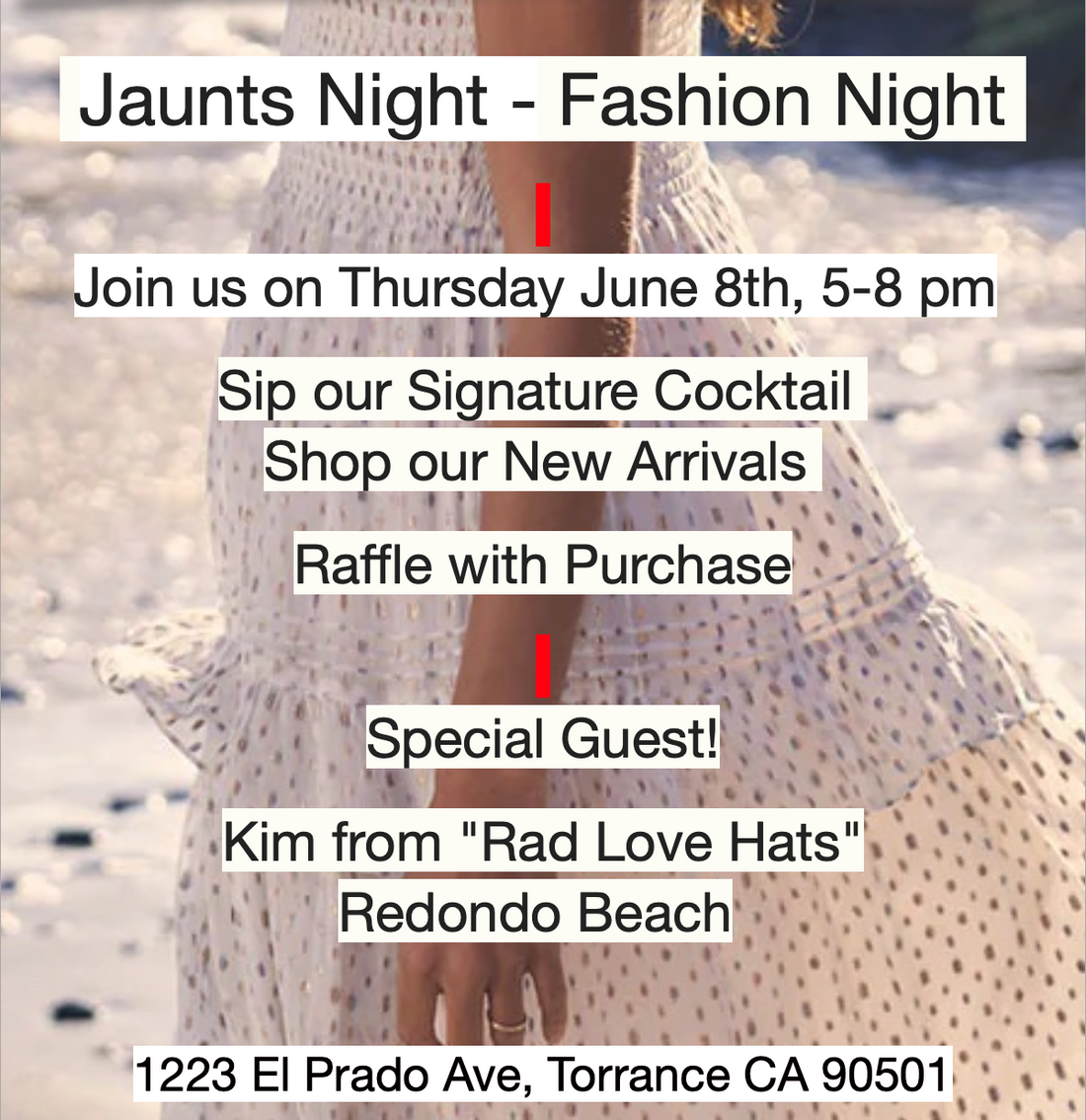 Join us for our Jaunts Night - Fashion Night on Thursday June 8th, 5-8pm