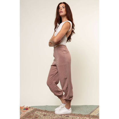 TENCEL Utility Jogger Pants in Macchiato - Jaunts Boutique 