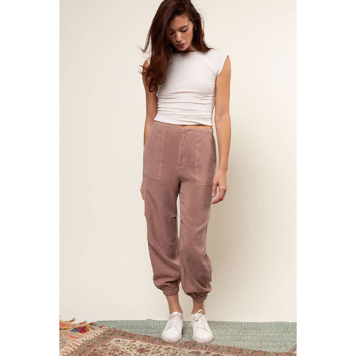 TENCEL Utility Jogger Pants in Macchiato - Jaunts Boutique 