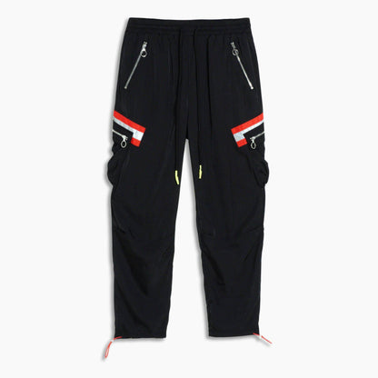 Homme  Reflective Tape Utility Cargo Pants in Black