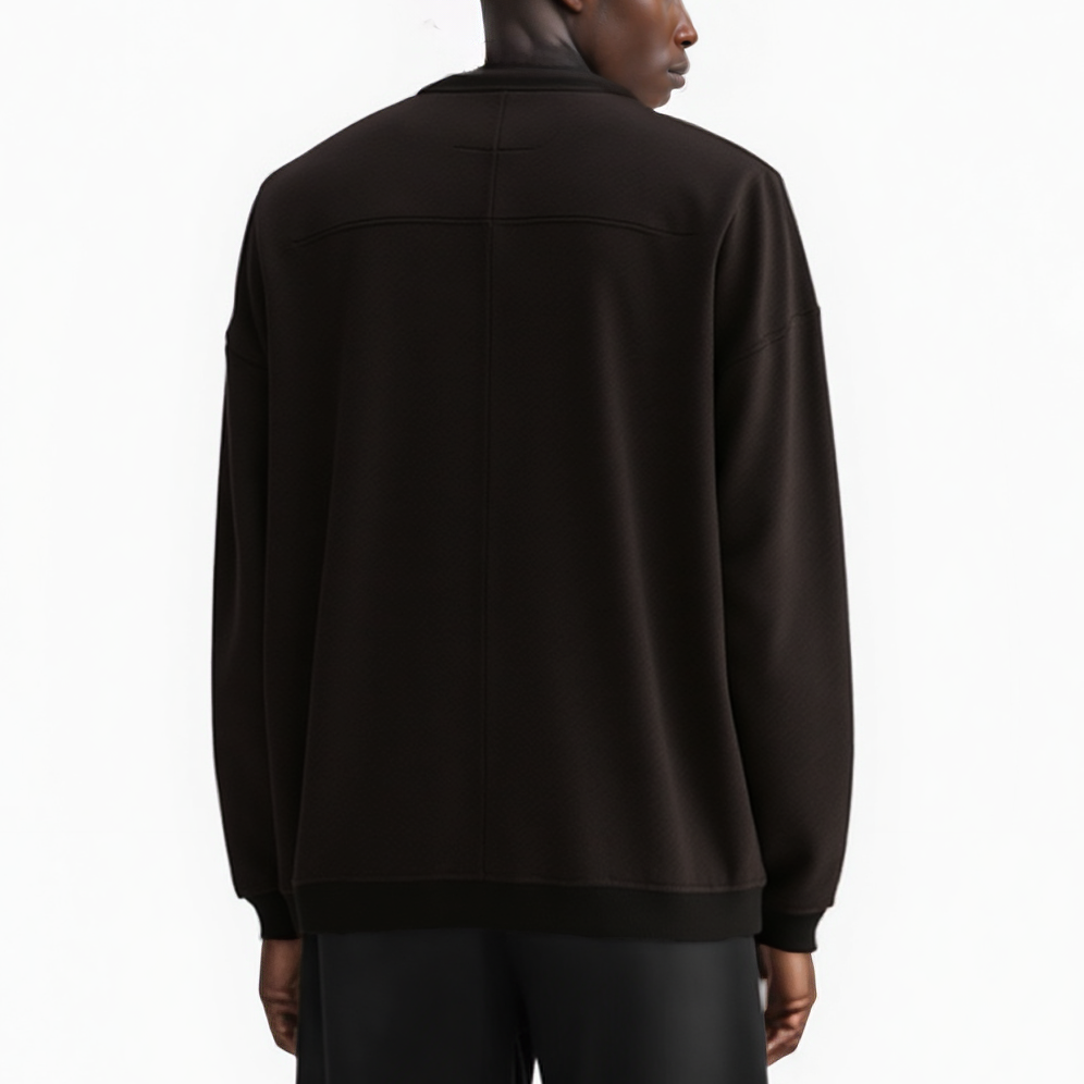 Homme Zipper Chest Pocket Sweatshirt in Black