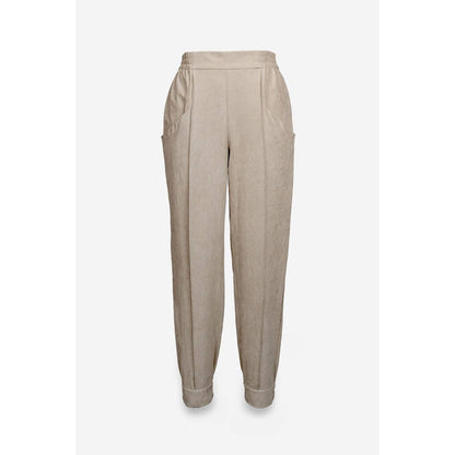 Tapered Soft Matte Jogger Pants in Beige - Jaunts Boutique 