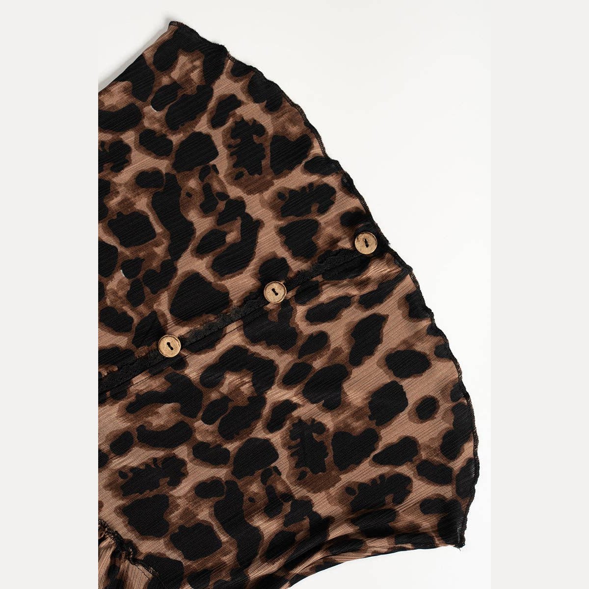 Animal Print Button-Front Blouse: LEOPARD / S - Jaunts Boutique 