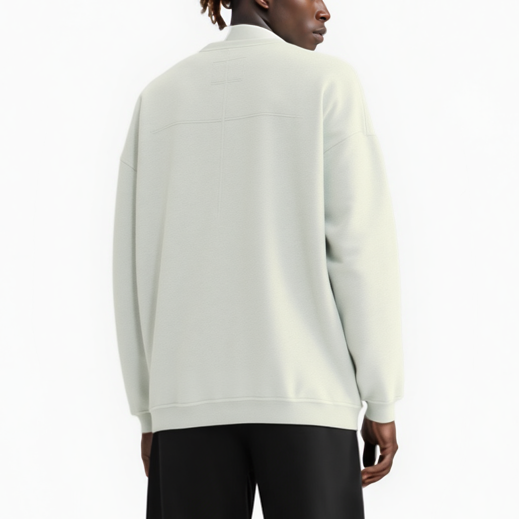 Homme Zipper Chest Pocket Sweatshirt in Off White