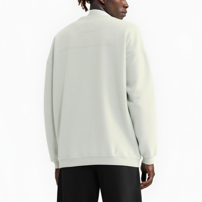 Homme Zipper Chest Pocket Sweatshirt in Off White