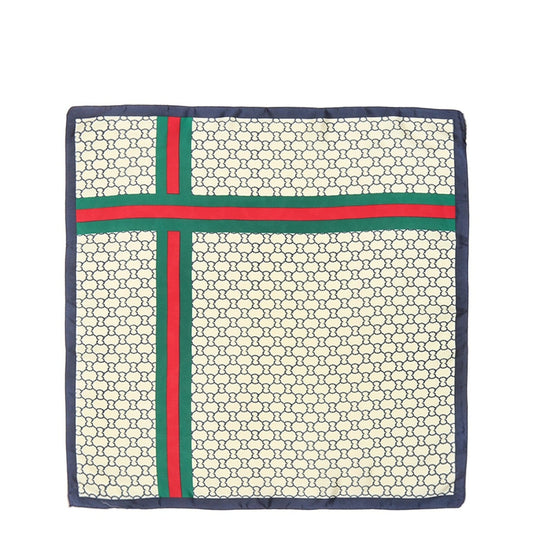 Green & Red Stripe Accent Square Scarf