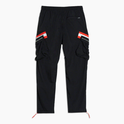 Homme  Reflective Tape Utility Cargo Pants in Black