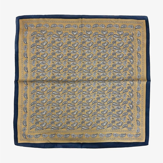 Monochrome Paisley Teardrop Scarf in Beige