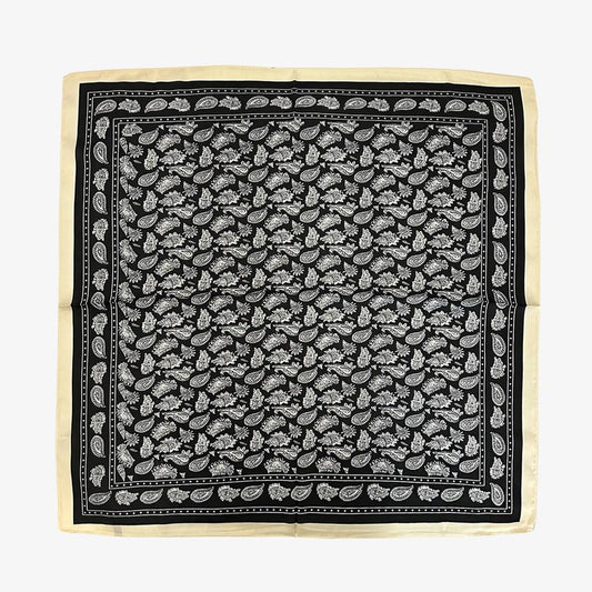 Monochrome Paisley Teardrop Scarf – Black