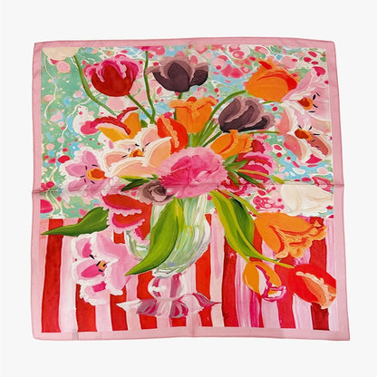 Floral Statement Square Scarf Multi Color