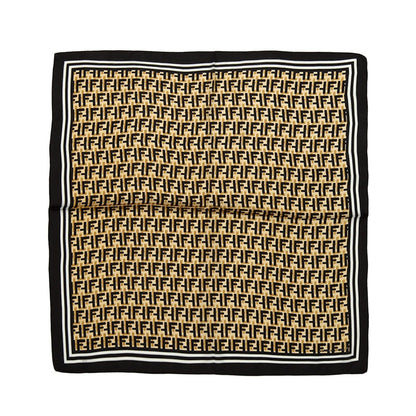 Greek Pattern Printed Square Scarf in Black