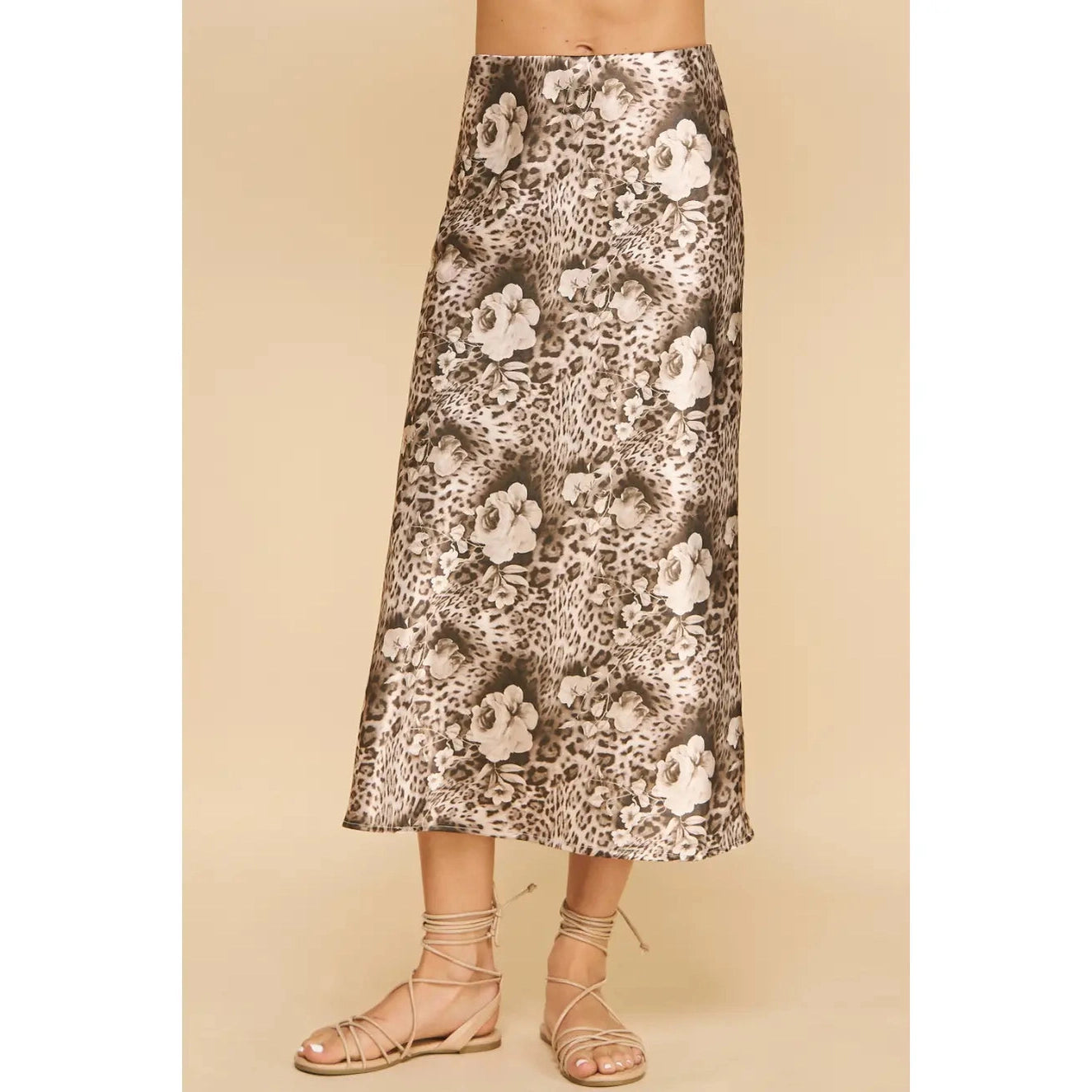 Printed Slip Animal Flower Skirt - Made in USA