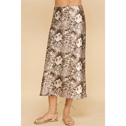 Printed Slip Animal Flower Skirt - Made in USA
