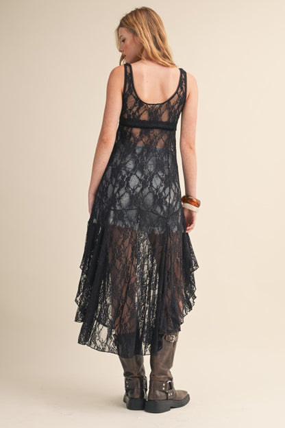 Black Lace Midi Dress