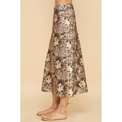 Printed Slip Animal Flower Skirt - Made in USA