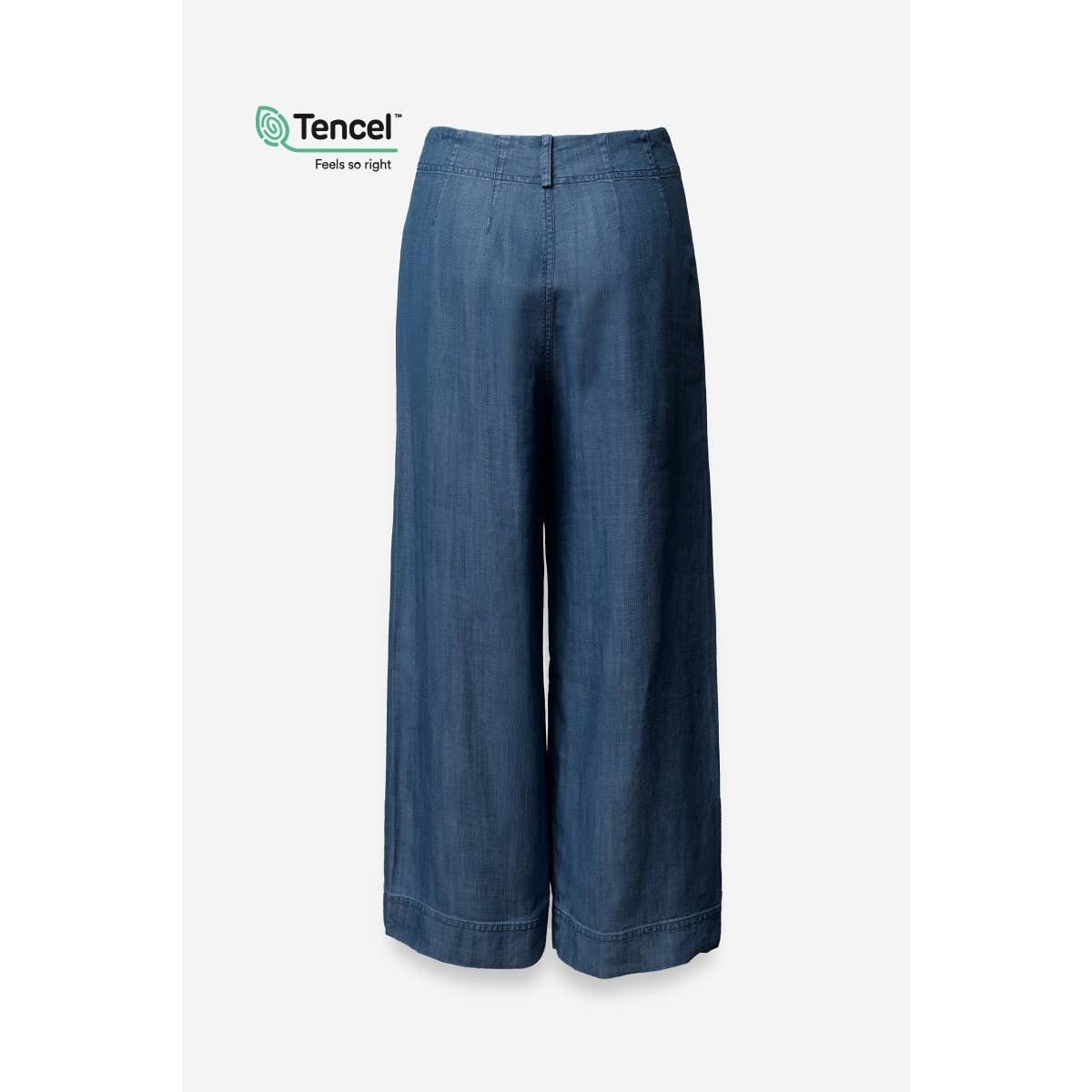 Tencel Wide Leg Cropped Denim Pants - Jaunts Boutique 