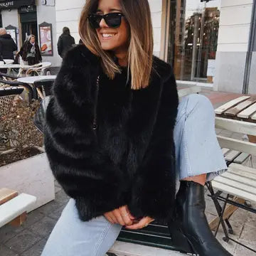 Short Cowboy-Style Mid-Heel Pointy Boot in Black Synthetic Leather - Jaunts Boutique 