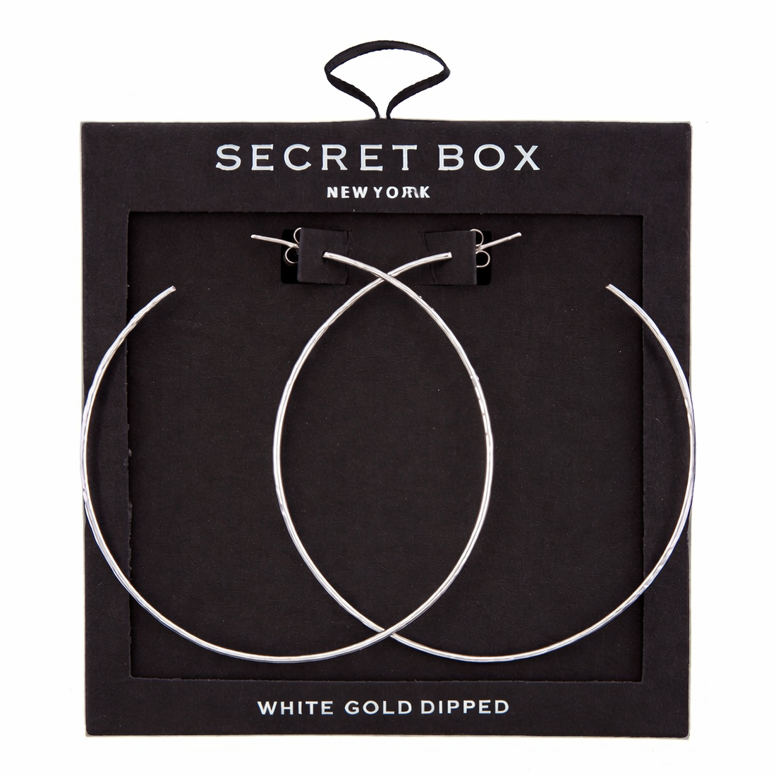 14K White Gold Dipped Hoop Earrings – 60mm