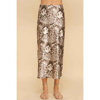 Printed Slip Animal Flower Skirt - Made in USA