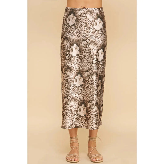 Printed Slip Animal Flower Skirt - Made in USA