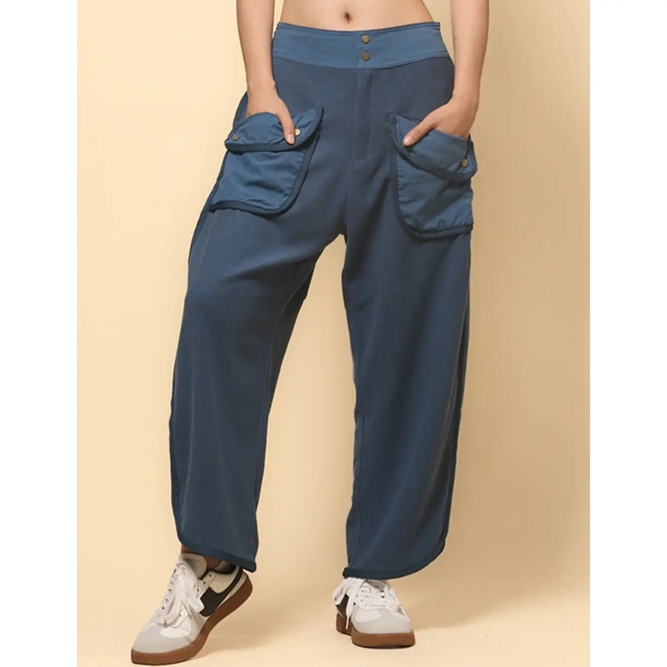 Kama Flap Pocket Wide Leg Pants in White, Oat and Navy