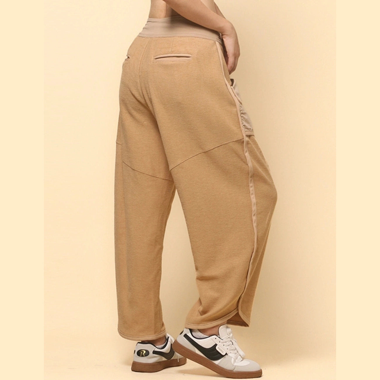 Kama Flap Pocket Wide Leg Pants in White, Oat and Navy