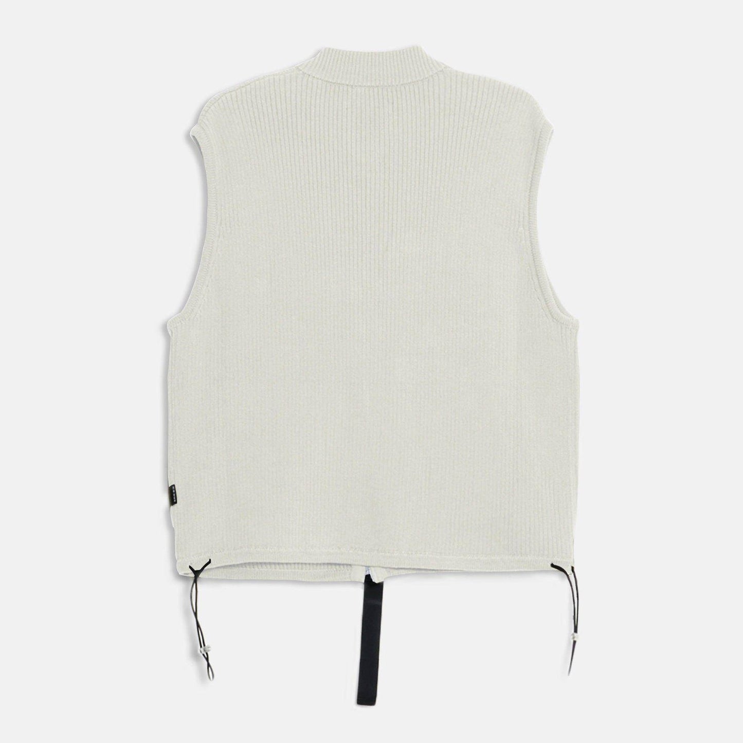 Homme Sweater Utility Vest w/ Bellow Pockets in Off White