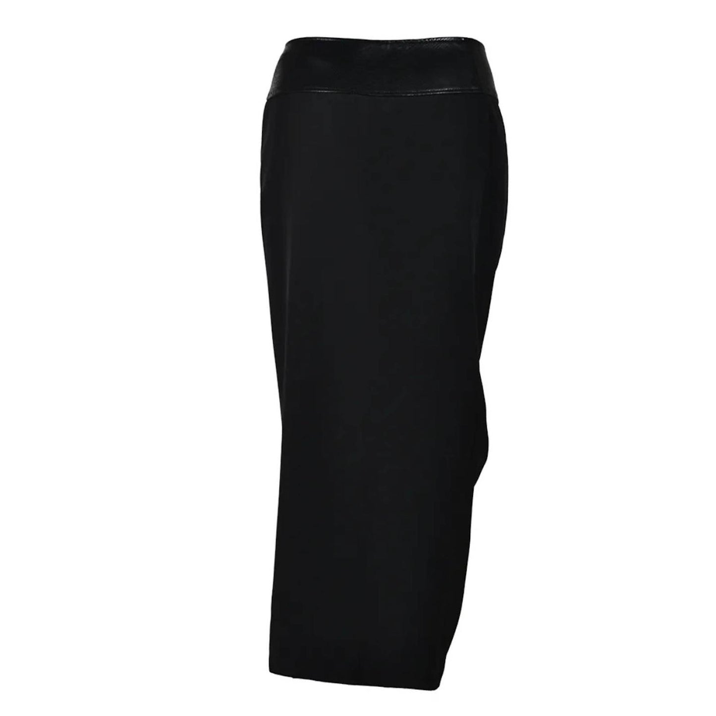 PU-Knit Maxi Skirt with Front Zip in Black – Luxe Collection - Jaunts Boutique 