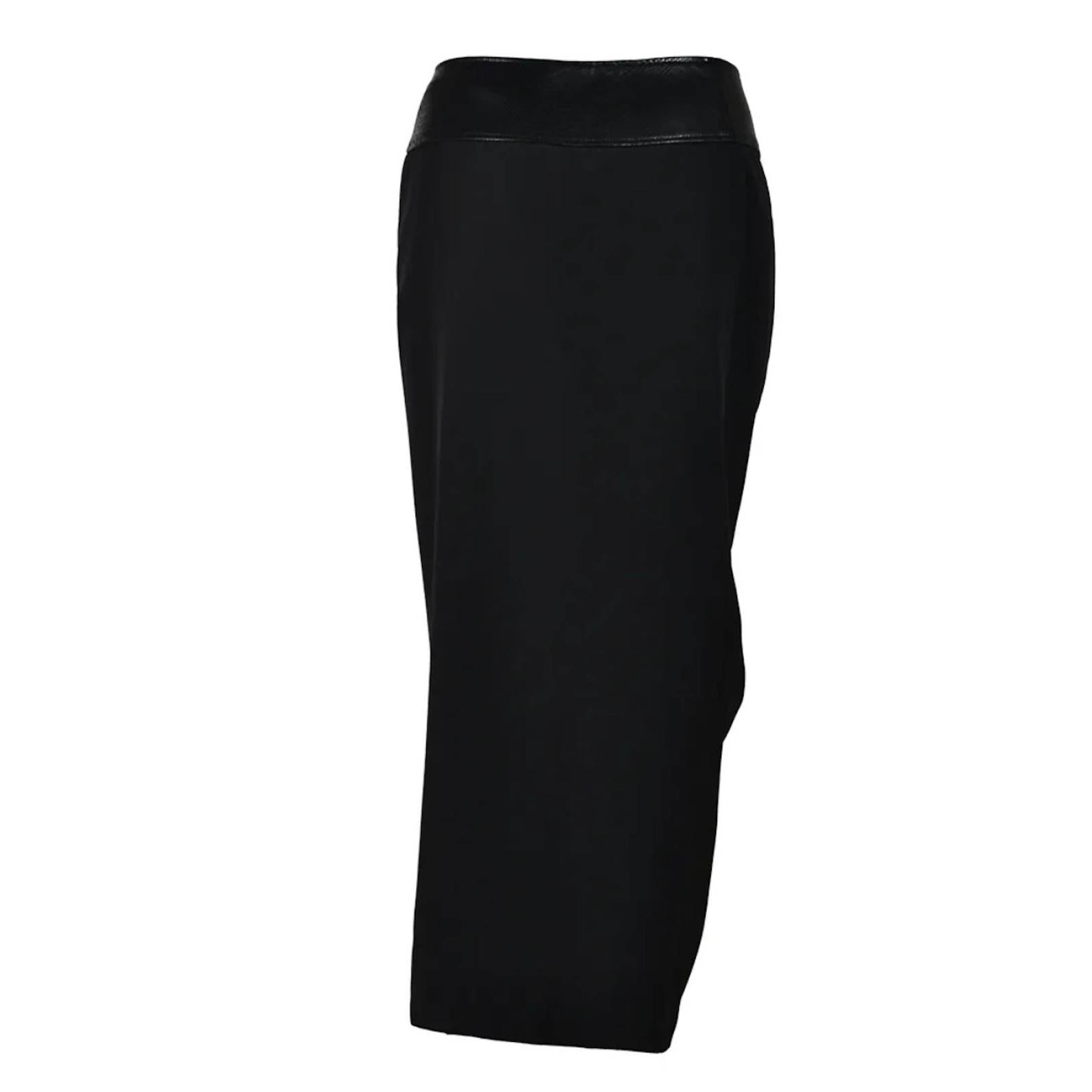 PU-Knit Maxi Skirt with Front Zip in Black – Luxe Collection - Jaunts Boutique 