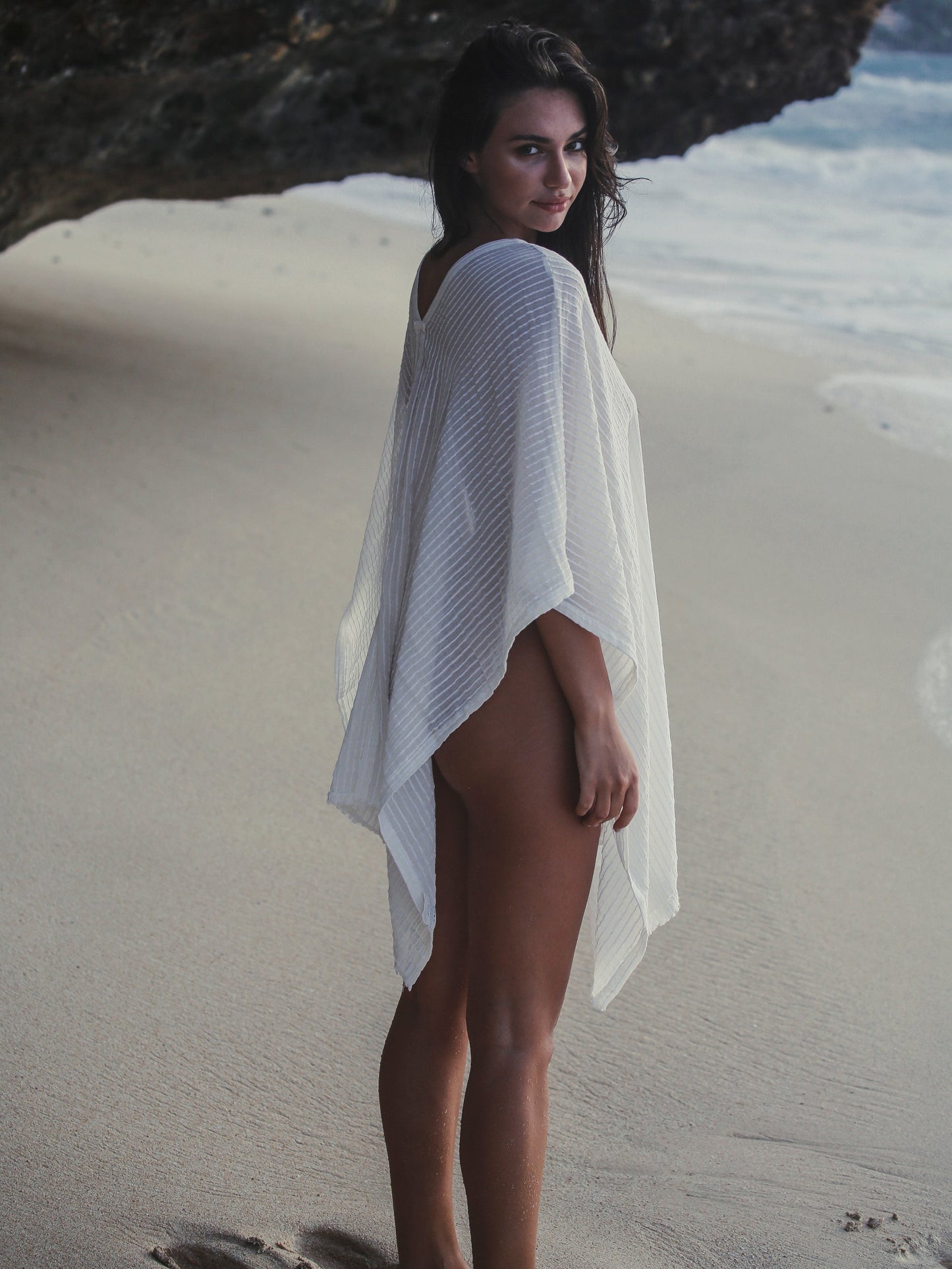 Ava Kimono Kaftan - White Stripes. Website exclusive · Ships direct!