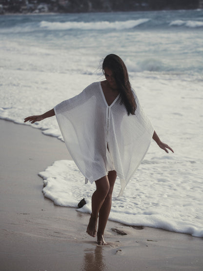 Ava Kimono Kaftan - White Stripes. Website exclusive · Ships direct!