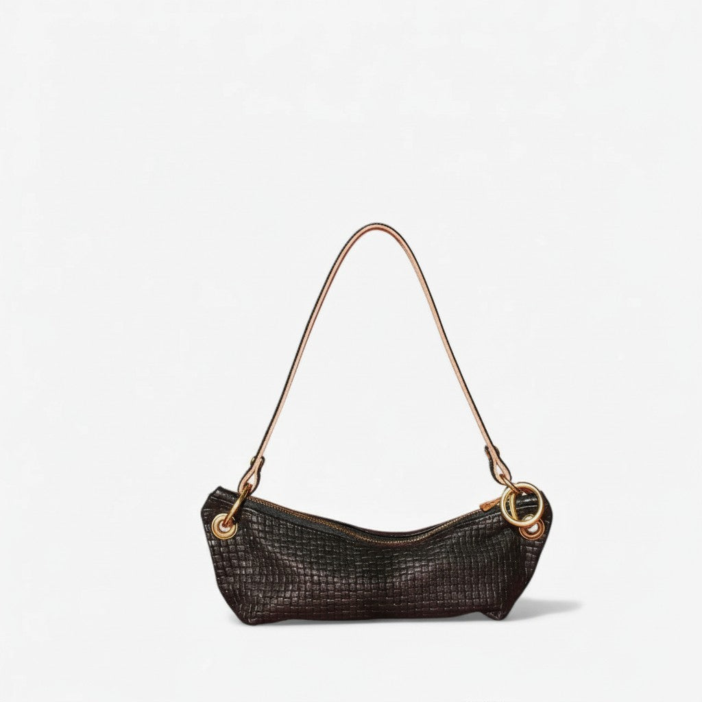 Baby Blair-East West Shoulder Bag, Black Woven Leather. Website exclusive · Ships direct!