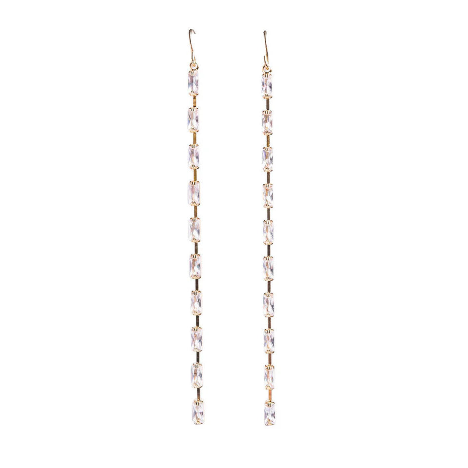 Verve Jewelry Sparkle Cubic Zirconia crystals Drop Earrings in Gold