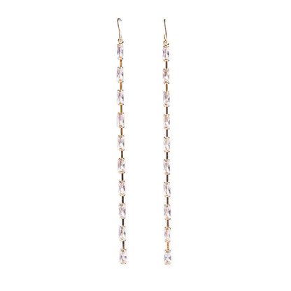 Verve Jewelry Sparkle Cubic Zirconia crystals Drop Earrings in Gold