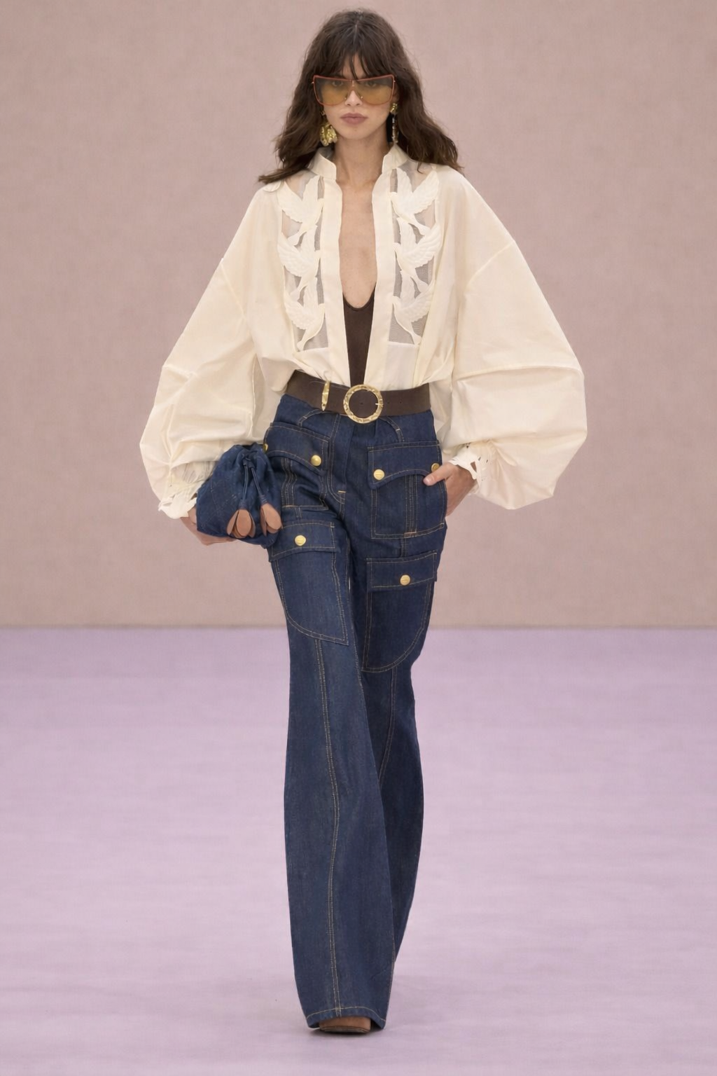 Stretch Utility Wide-Leg Denim