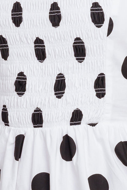 EFFORTLESS DAYS WOVEN POLKA DOT MIDI DRESS.Website exclusive · Ships direct!